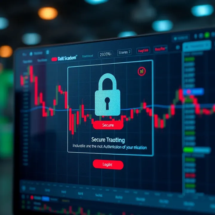 Security Features Ensuring Safe Trading Experience Secure login screen with advanced authentication on a trading platform