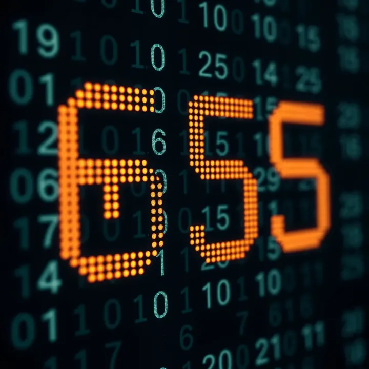Binary digits representing a numeric value with highlighted bits