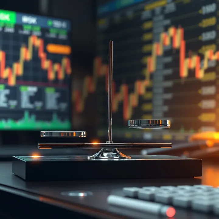 Risk and Reward Dynamics in Binary Options Conceptual illustration of risk and reward balance in binary options investment decisions