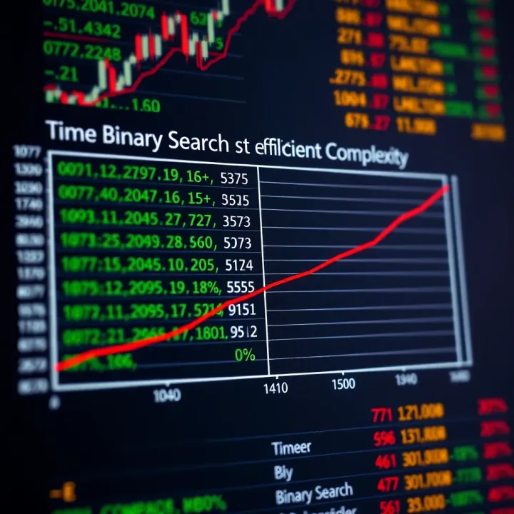 Comparison chart showing time and space complexity of binary search versus linear search