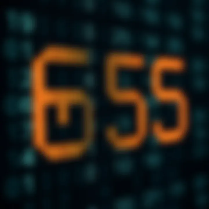 Binary digits representing a numeric value with highlighted bits