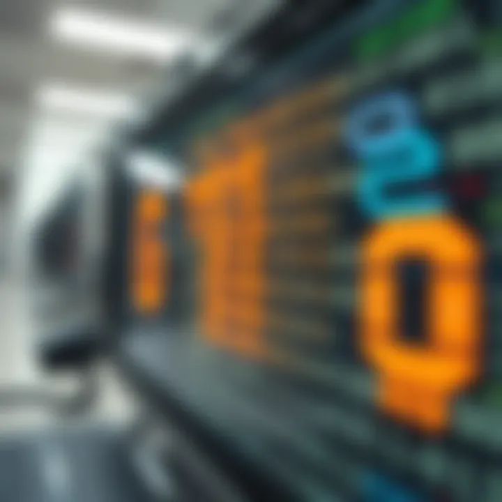 Application of Binary Numbers in Digital Technology Visual representation of binary code applied in digital computing systems illustrating real-world technology use