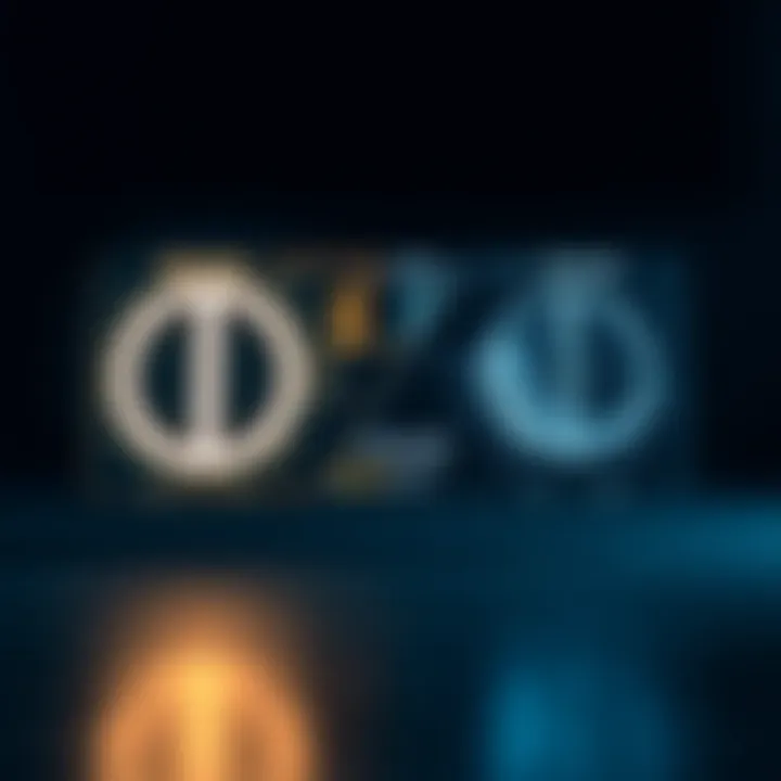 Illustration showing contrasting symbols representing binary opposites such as light and dark, order and chaos