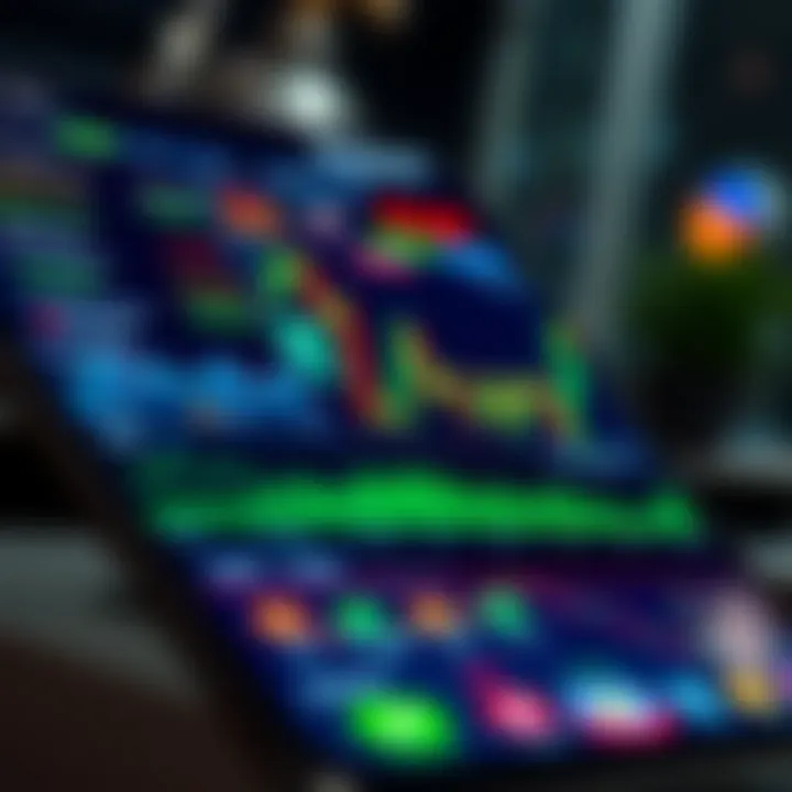 User interface of a crypto trading application showing charts and market trends