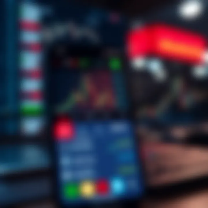 Live Currency Charts on Forex Trading App User interface of a popular forex trading app showing live currency charts and trading options