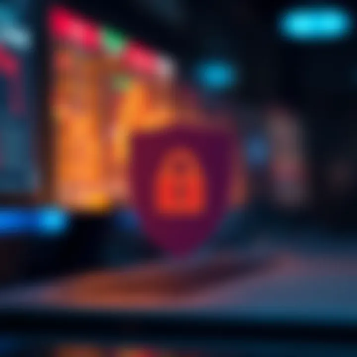 Digital shield symbolizing security and protection in financial trading applications