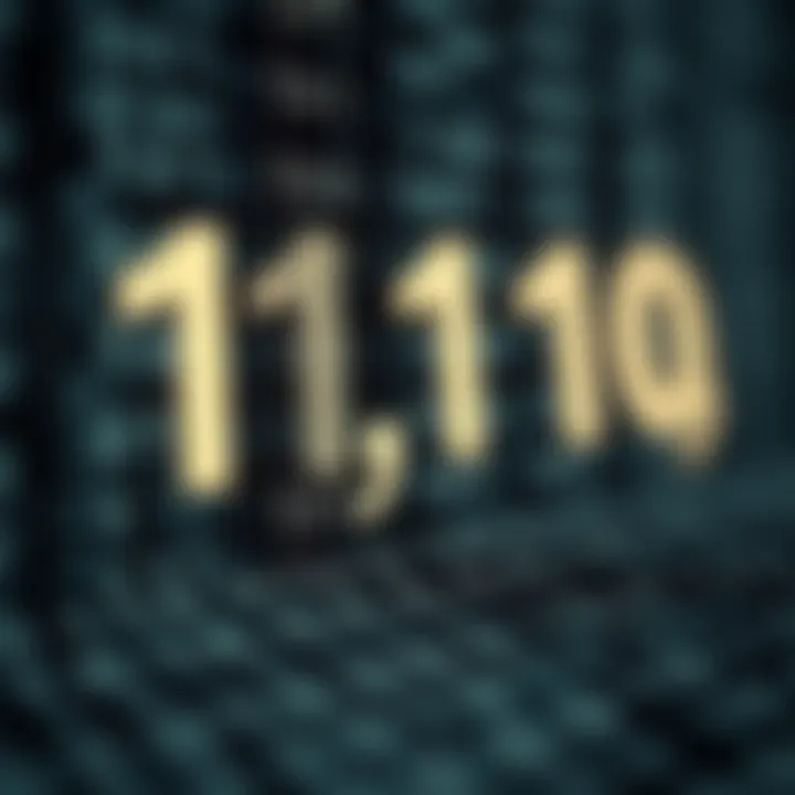 Visual representation of the decimal number conversion to binary format