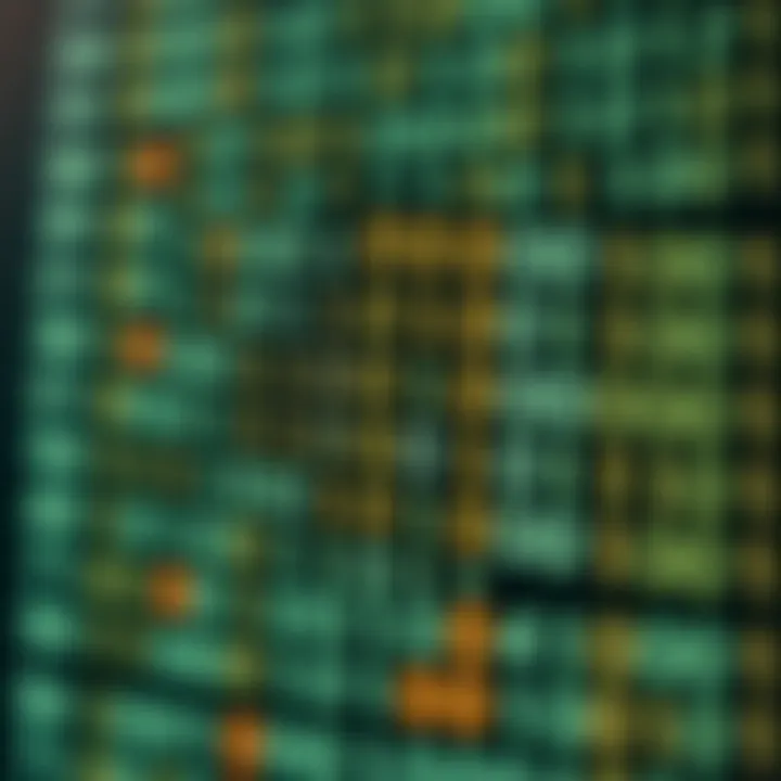 Illustration showing grouping of binary digits into clusters for hexadecimal conversion