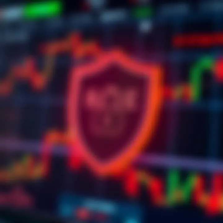 Illustration of a secure digital platform with a shield symbol representing safe trading
