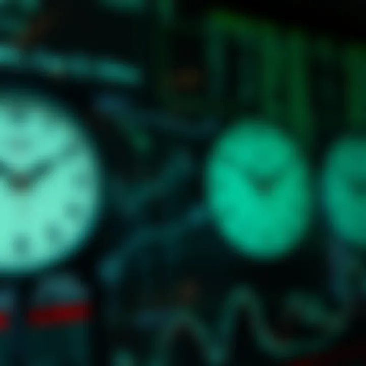 Overlapping Forex Market Hours and Currency Trading Activity Clock faces showing overlapping trading hours between major forex markets with currency symbols