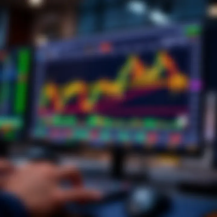 Screenshot of a trading platform showing charts and risk management tools