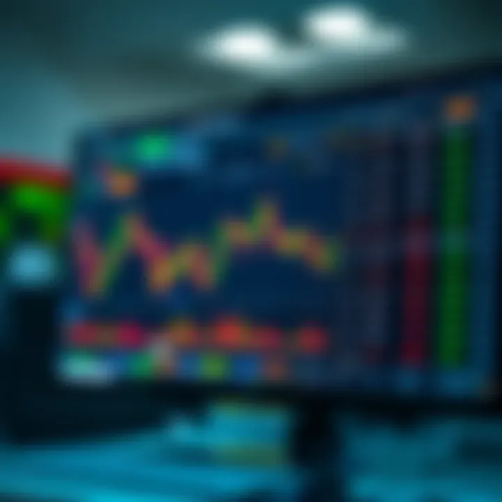 Computer screen showing forex trading platform with currency pairs and risk management tools