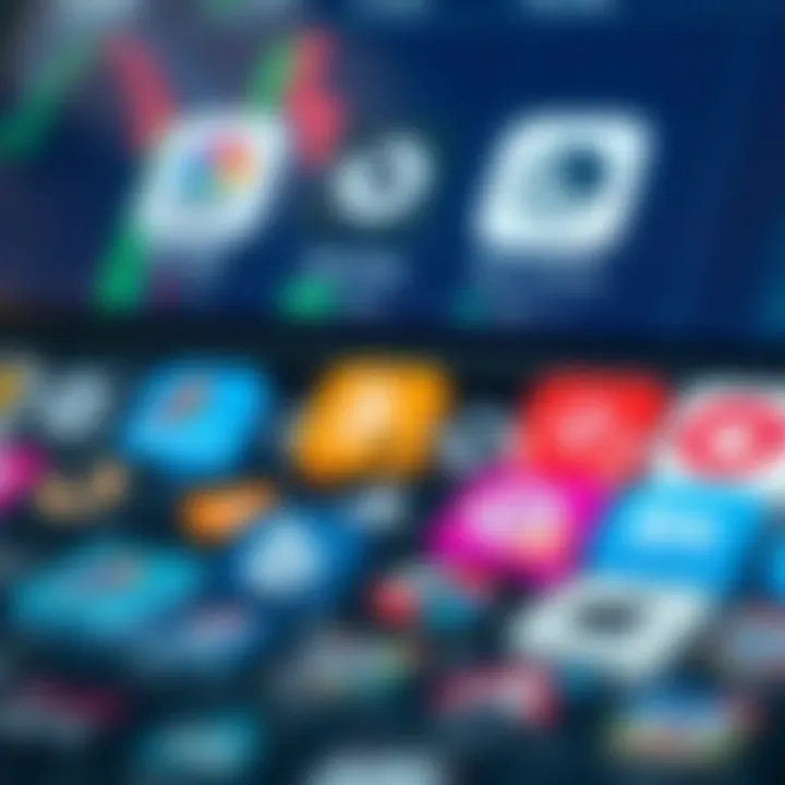 Collection of popular trading app logos used in Pakistan on a digital background