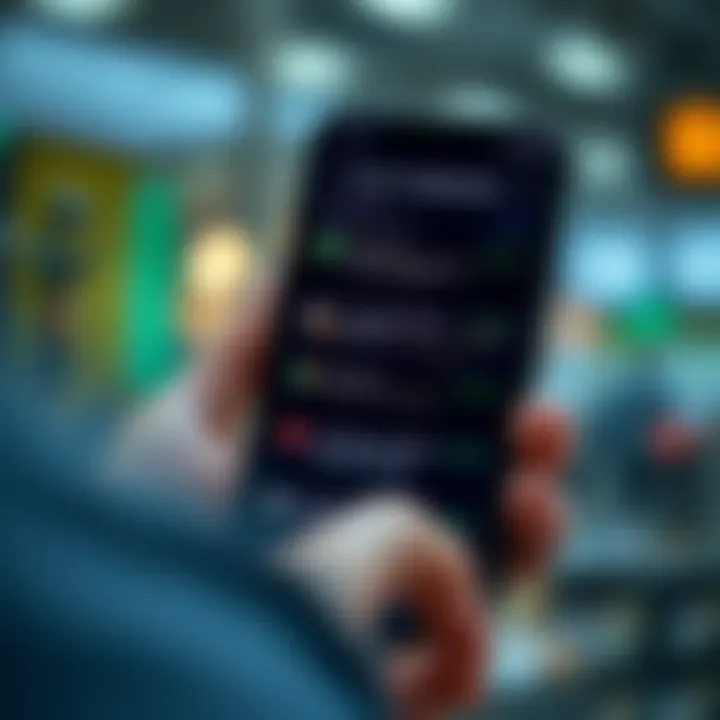 Visual of a secure phone screen displaying forex trading updates and community messages