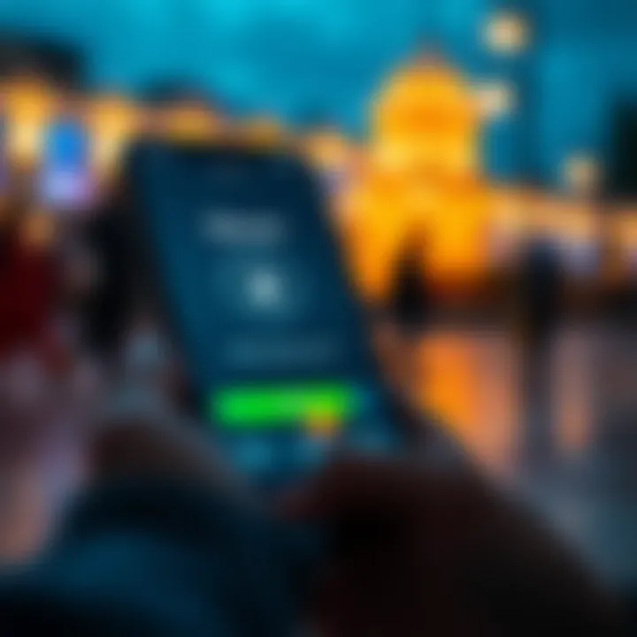 Secure login screen on a mobile trading application emphasizing safety features