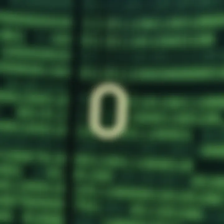 Diagram illustrating the binary number system with on and off states represented by zero and one