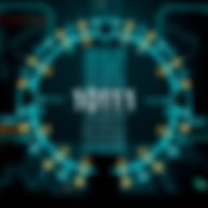 Diagram illustrating the use of binary code in computer technology and digital devices