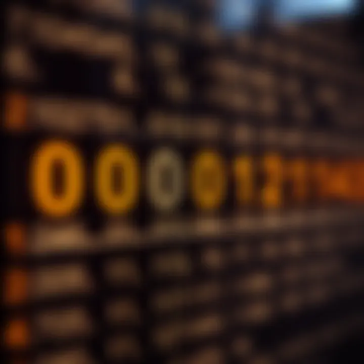 Diagram illustrating the binary counting system from zero to fifteen using digits zero and one