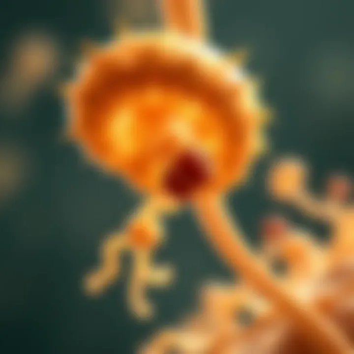 Illustration depicting the growth and replication of an amoeba before cell separation