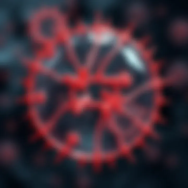 Diagram illustrating division of a bacterial cell including chromosome replication and septum formation