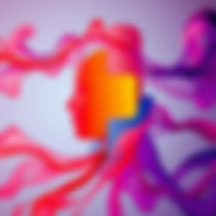 Abstract representation of gender spectrum with fluid shapes and vibrant colors blending beyond traditional categories