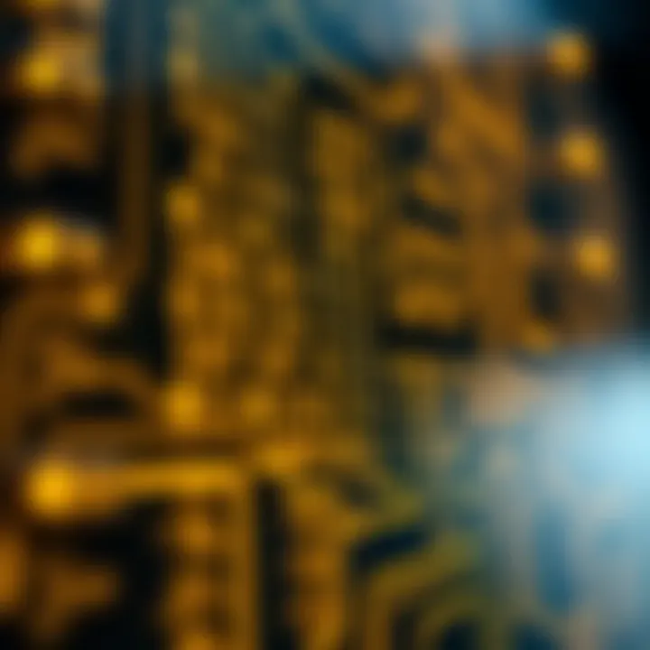 Visual representation of a computer circuit interpreting binary code