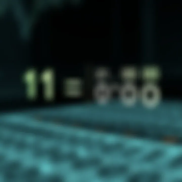 Diagram illustrating the multiplication of two binary numbers with highlighted digit alignment and partial products