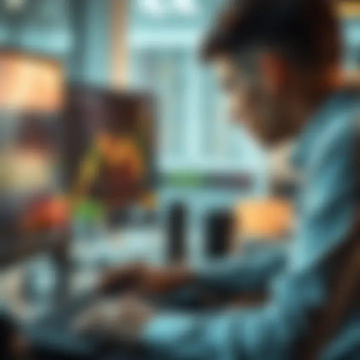 Person analyzing charts and digital data related to cryptocurrency trading on a computer