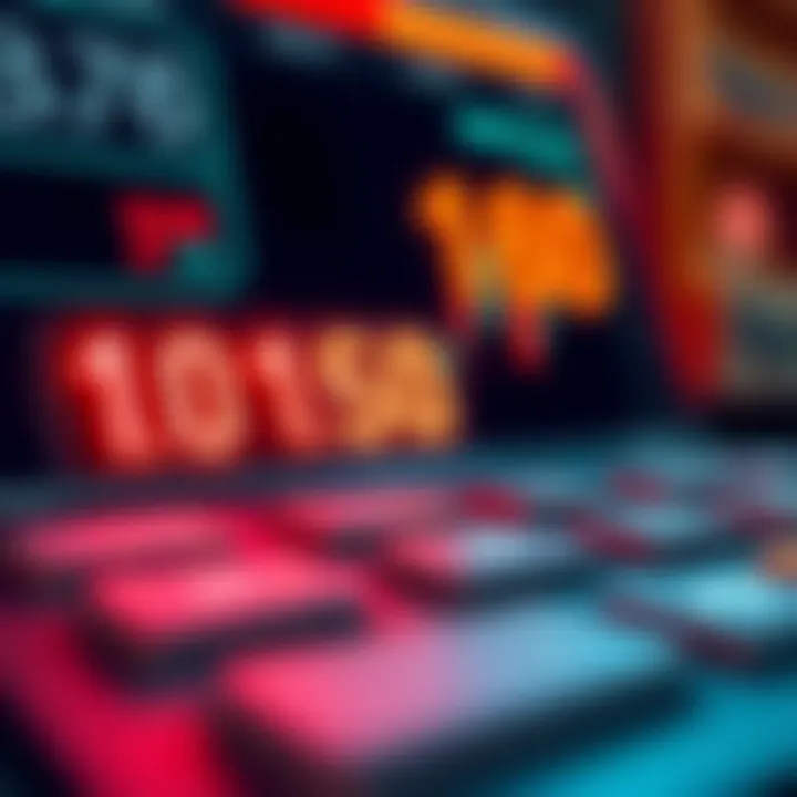 Illustration showing a digital binary calculator interface with highlighted binary digits and operation buttons