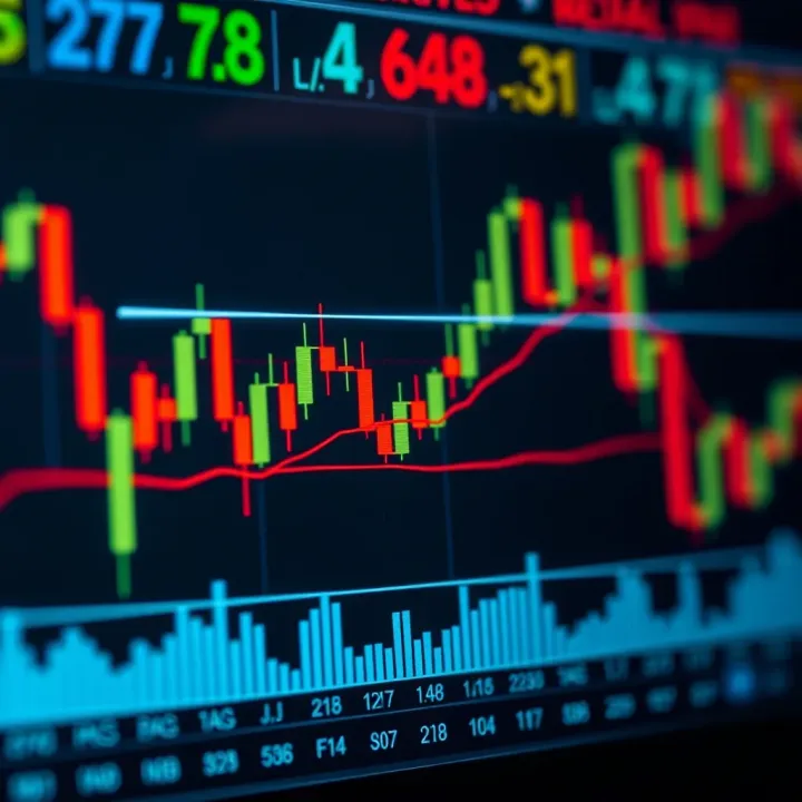 Detailed candlestick chart displaying bullish and bearish patterns highlighting potential trend reversals