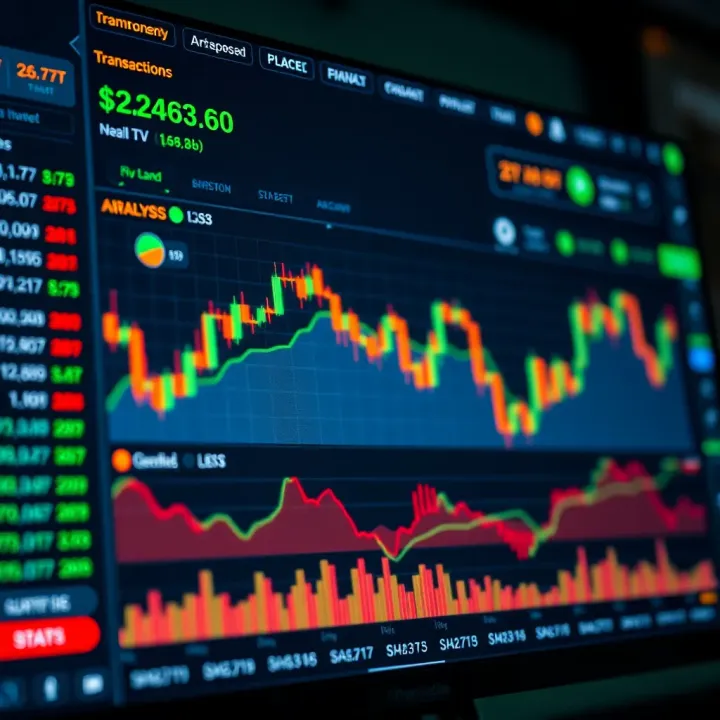 Dashboard view of a cryptocurrency trading platform showing real-time market data and transaction options
