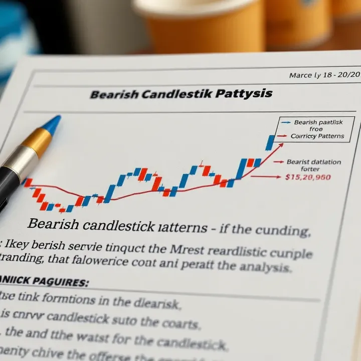 Diagram illustrating key bearish candlestick formations used in technical analysis