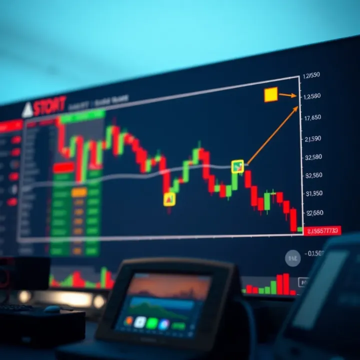 Visual layout of a double bottom chart pattern indicating potential market reversal