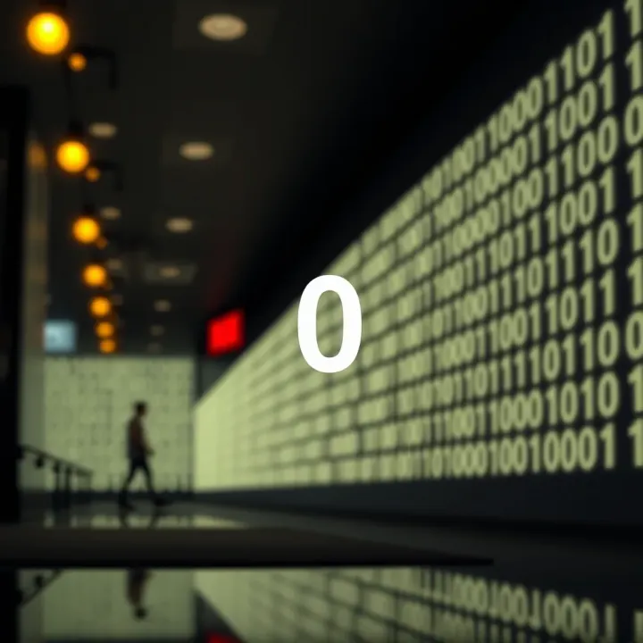 Diagram illustrating the binary numeral system with digits zero and one