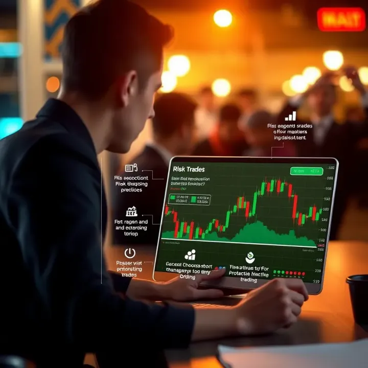 Risk Management Techniques for Successful Binary Options Trading Conceptual graphic showing risk management strategies and protective measures for trading