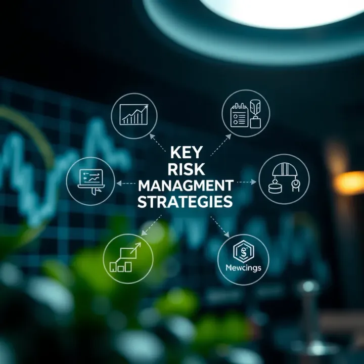 Diagram showing various risk management strategies connected to business stability