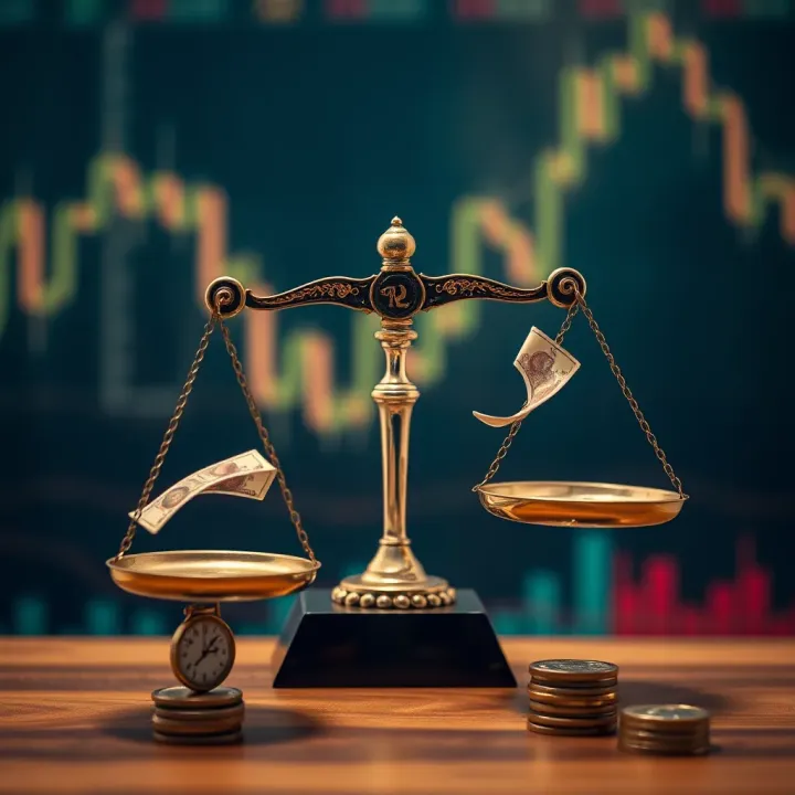Visual representation of currency exchange with balance scales symbolizing fairness and ethical trading