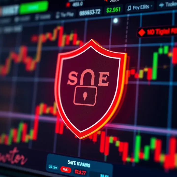 Secure Digital Platform for Risk-Free Trading in Pakistan Illustration of a secure digital platform with a shield symbol representing safe trading