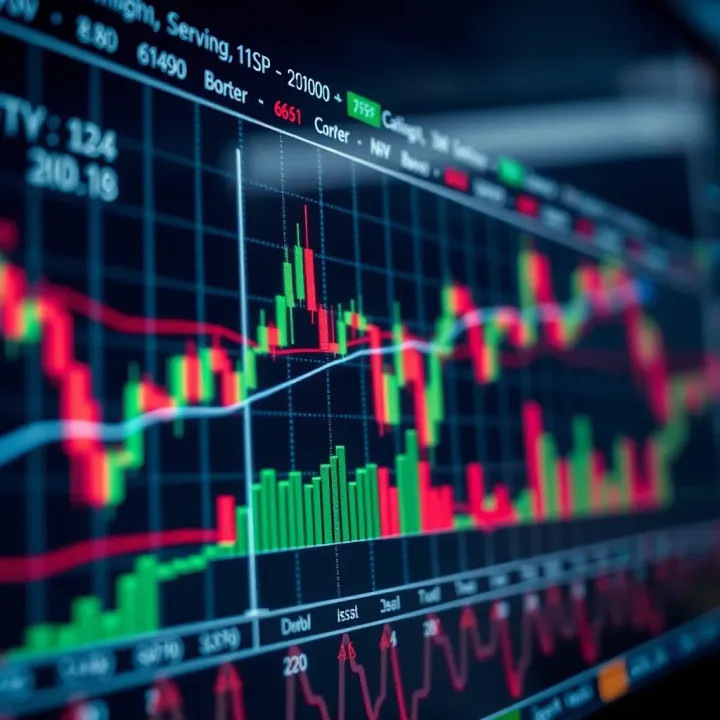 Graph showing currency pair fluctuations with technical indicators for forex analysis