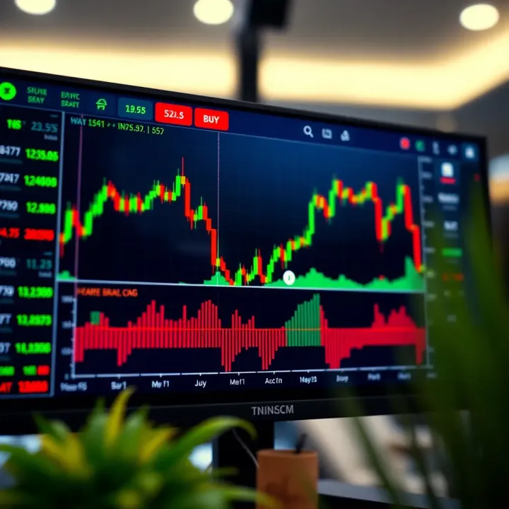 Forex Trading Platform Interface Screenshot of a forex trading platform displaying charts and buy/sell options