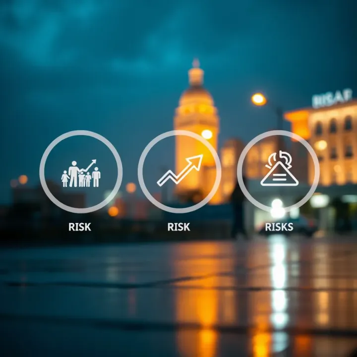 Visual representation showing the impact of different risks on decision making and business resilience within the Pakistani economic landscape
