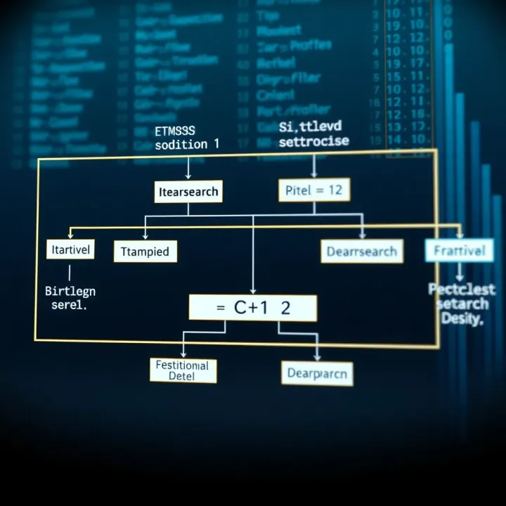Flowchart comparing iterative and recursive approaches to binary search in C++