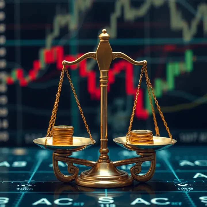 Balancing Risks and Shariah Compliance in Binary Trading Scales representing balance of risks and compliance with Shariah law in financial trading