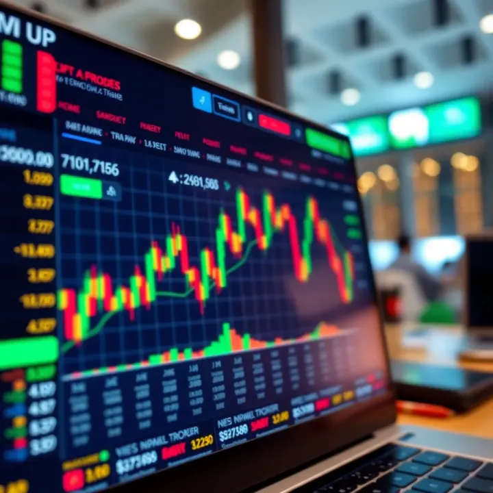 User interface of a popular trading platform showing stock charts and market data