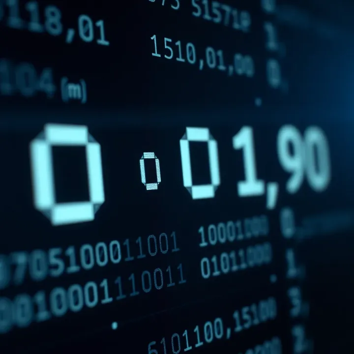 Diagram showing the binary digits zero and one representing computer data