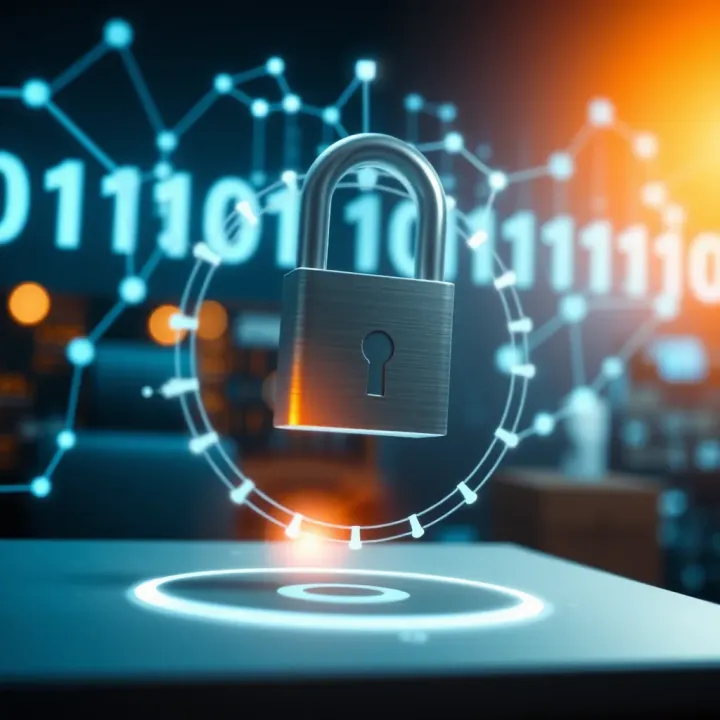 Conceptual illustration of secure login technology integrating binary systems within digital networks