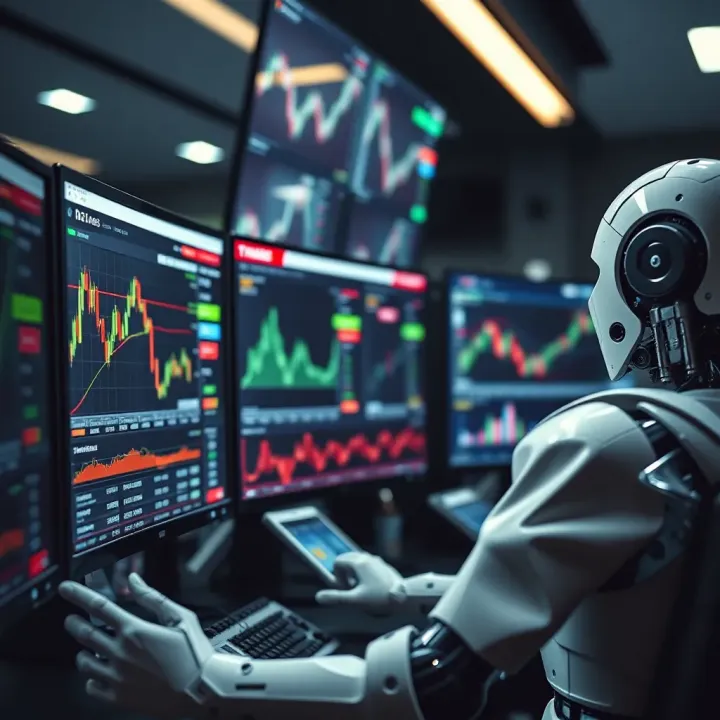 Automated Trading System for Binary Options Automated trading system analyzing binary options data on computer screens