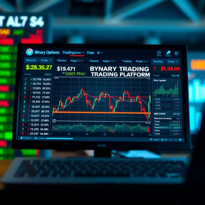 Diagram showing the operation of binary options trading platforms with user interface and market data