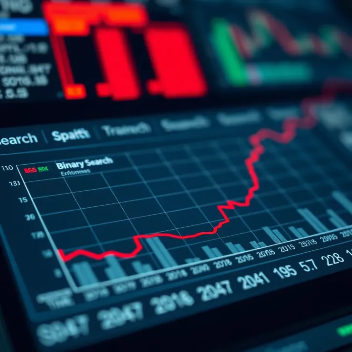 Chart comparing time complexities of linear search and binary search algorithms
