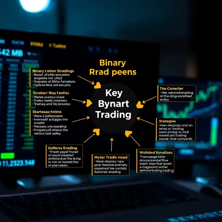 Diagram illustrating key concepts and strategies in binary options trading